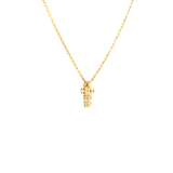 14k Yellow Gold 0.24ctw MT Yogo Sapphire Cross Necklace