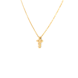 14k Yellow Gold 0.24ctw MT Yogo Sapphire Cross Necklace