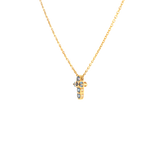 14k Yellow Gold 0.24ctw MT Yogo Sapphire Cross Necklace