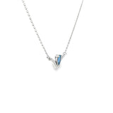 14k White Gold 0.19ctw MT Yogo Sapphire Vintage Inspired Necklace
