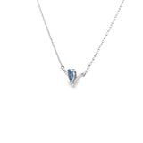 14k White Gold 0.19ctw MT Yogo Sapphire Vintage Inspired Necklace