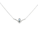 14k White Gold 0.19ctw MT Yogo Sapphire Vintage Inspired Necklace