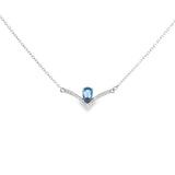 14k White Gold 0.19ctw MT Yogo Sapphire Vintage Inspired Necklace