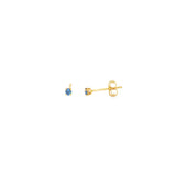 14k Yellow Gold Stud 0.1 ctw MT Yogo Sapphire Earrings