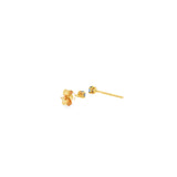 14k Yellow Gold Stud 0.1 ctw MT Yogo Sapphire Earrings