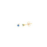 14k Yellow Gold Stud 0.19 ctw MT Yogo Sapphire Earrings