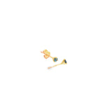 14k Yellow Gold Stud 0.19 ctw MT Yogo Sapphire Earrings