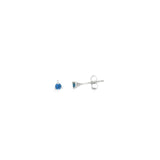 14k White Gold Stud 0.12 ctw MT Yogo Sapphire Earrings