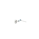 14k White Gold Stud 0.12 ctw MT Yogo Sapphire Earrings