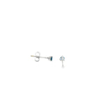 14k White Gold Stud 0.12 ctw MT Yogo Sapphire Earrings