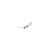 14k White Gold Stud 0.12 ctw MT Yogo Sapphire Earrings