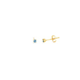 14k Yellow Gold Stud 0.10 ctw MT Yogo Sapphire Earrings