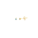 14k Yellow Gold Stud 0.10 ctw MT Yogo Sapphire Earrings