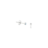 14k White Gold Stud 0.10 ctw MT Yogo Sapphire Earrings