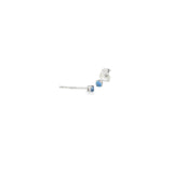 14k White Gold Stud 0.10 ctw MT Yogo Sapphire Earrings
