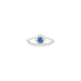 14k White Gold Modern 0.26ctw MT Yogo Sapphire Women's Ring