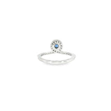 14k White Gold Modern 0.26ctw MT Yogo Sapphire Women's Ring