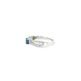 14k White Gold Curved 0.35ctw MT Yogo Sapphire Women's Ring
