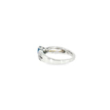 14k White Gold Curved 0.35ctw MT Yogo Sapphire Women's Ring