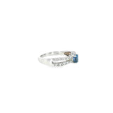 14k White Gold Curved 0.35ctw MT Yogo Sapphire Women's Ring