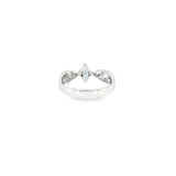 14k White Gold Geometric 0.27ctw MT Yogo Sapphire Women's Ring