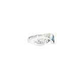 14k White Gold Geometric 0.27ctw MT Yogo Sapphire Women's Ring