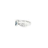 14k White Gold Geometric 0.27ctw MT Yogo Sapphire Women's Ring