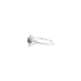 14k White Gold Vintage Inspired 0.18ctw MT Yogo Sapphire Women's Ring