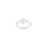 14k White Gold Vintage Inspired 0.18ctw MT Yogo Sapphire Women's Ring