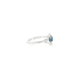 14k White Gold Vintage Inspired 0.18ctw MT Yogo Sapphire Women's Ring