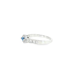 14k White Gold Halo 0.20ctw MT Yogo Sapphire Women's Ring