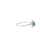 14k White Gold Halo 0.35ctw MT Yogo Sapphire Women's Ring