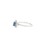 14k White Gold Halo 0.35ctw MT Yogo Sapphire Women's Ring