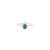 14k White Gold Halo 0.35ctw MT Yogo Sapphire Women's Ring