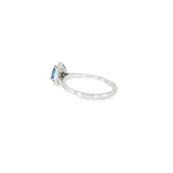 14k White Gold Halo 0.35ctw MT Yogo Sapphire Women's Ring
