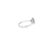 14k White Gold Vintage Inspired 0.21ctw MT Yogo Sapphire Women's Ring