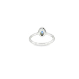 14k White Gold Vintage Inspired 0.21ctw MT Yogo Sapphire Women's Ring