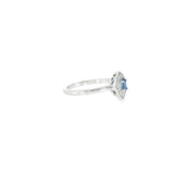 14k White Gold Vintage Inspired 0.21ctw MT Yogo Sapphire Women's Ring
