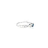 14k White Gold 3 Stone 0.20ctw MT Yogo Sapphire Women's Ring