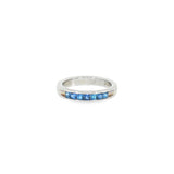 14k White Gold Band 0.55ctw MT Yogo Sapphire Women's Ring