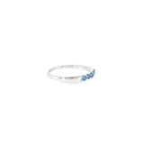 14k White Gold 5 Stone 0.30ctw MT Yogo Sapphire Women's Ring