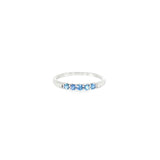 14k White Gold 5 Stone 0.30ctw MT Yogo Sapphire Women's Ring