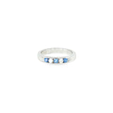 14k White Gold 5 Stone 0.21ctw MT Yogo Sapphire Women's Ring