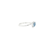 14k White Gold Curved 0.28ctw MT Yogo Sapphire Women's Ring
