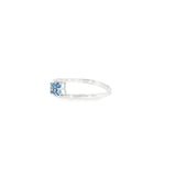 14k White Gold Curved 0.28ctw MT Yogo Sapphire Women's Ring