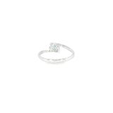 14k White Gold Curved 0.28ctw MT Yogo Sapphire Women's Ring
