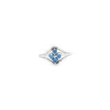 14k White Gold Multi Stone 0.33ctw MT Yogo Sapphire Women's Ring