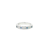 14k White Gold Vintage Inspired 0.14ctw MT Yogo Sapphire Women's Ring
