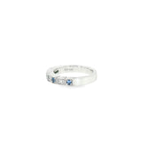 14k White Gold Vintage Inspired 0.14ctw MT Yogo Sapphire Women's Ring