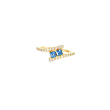 14k Yellow Gold Free Form 0.38ctw MT Yogo Sapphire Women's Ring